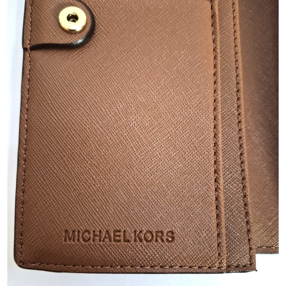 Michael Kors Signature Logo Brown Monogram Wallet Card Organizer MK - Picture 6 of 6
